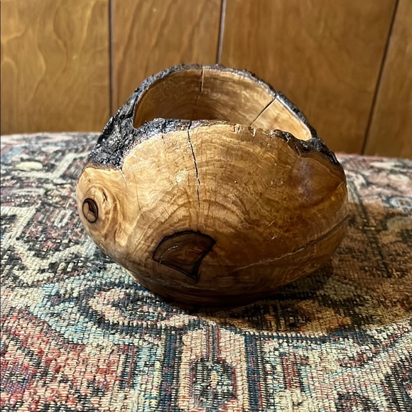 Bark Edge Bowl - Etsy Rustic Wooden Bowl with Natural Bark Accent